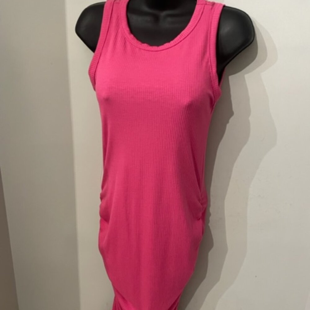 Pink Ruched Sleeveless Dress